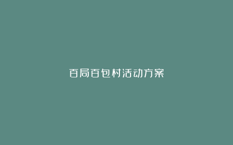 百局百包村活动方案