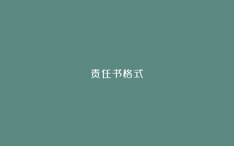 责任书格式