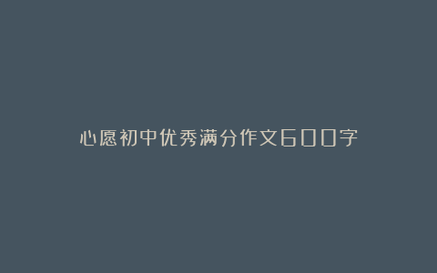 心愿初中优秀满分作文600字