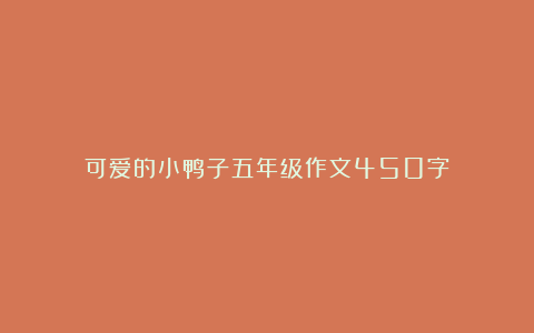 可爱的小鸭子五年级作文450字