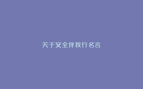 关于安全伴我行名言