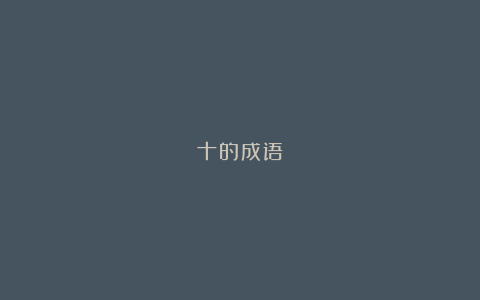 十的成语