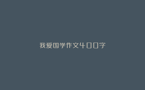 我爱国学作文400字