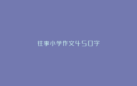 往事小学作文450字