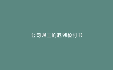 公司员工的迟到检讨书