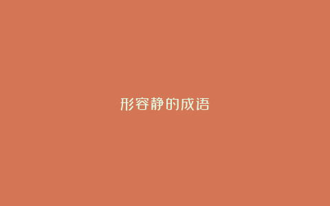 形容静的成语