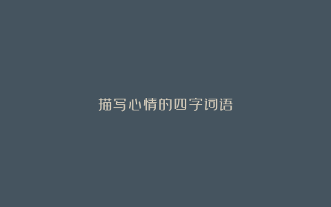 描写心情的四字词语