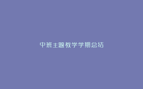 中班主题教学学期总结