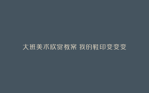 大班美术欣赏教案《我的鞋印变变变》