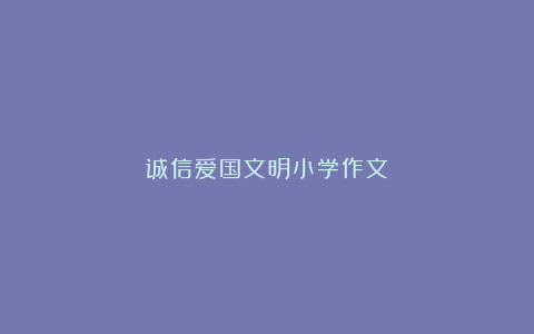 诚信爱国文明小学作文