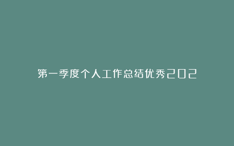 第一季度个人工作总结优秀202