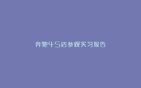 奔驰4S店参观实习报告