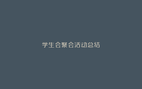 学生会聚会活动总结