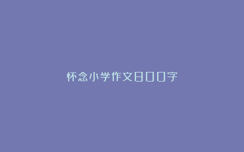 怀念小学作文800字