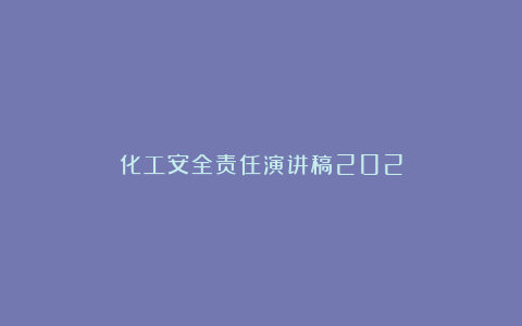 化工安全责任演讲稿202