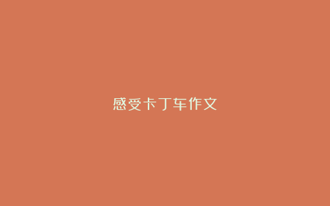 感受卡丁车作文