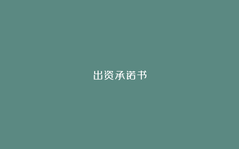 出资承诺书