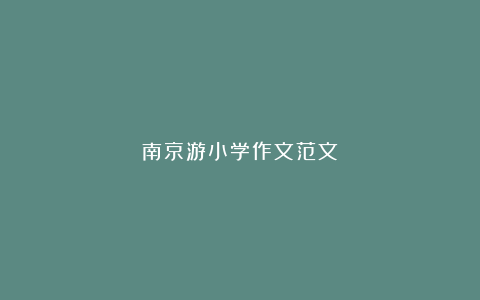 南京游小学作文范文