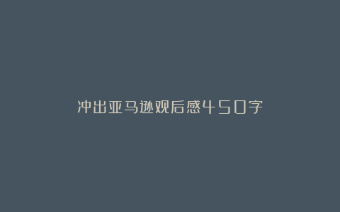 冲出亚马逊观后感450字