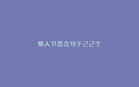 情人节思念句子22个