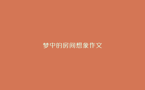 梦中的房间想象作文