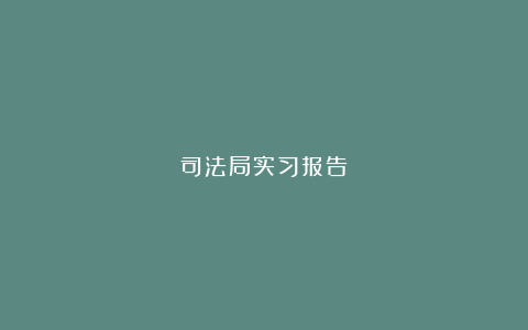 司法局实习报告