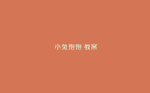 《小兔抱抱》教案