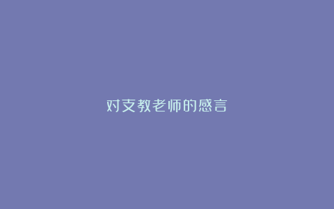 对支教老师的感言