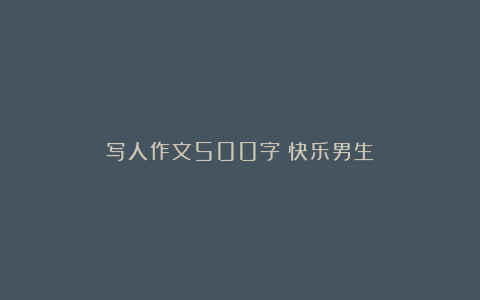 写人作文500字：快乐男生