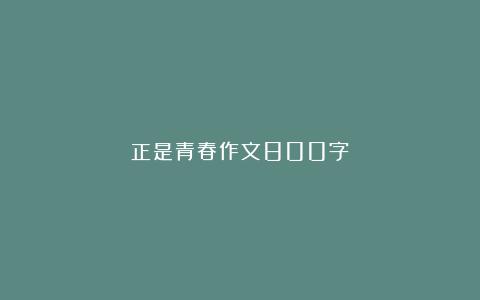 正是青春作文800字