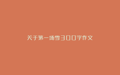 关于第一场雪300字作文