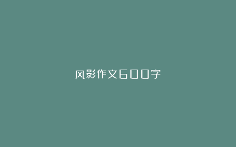 风影作文600字