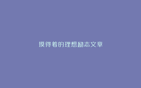 摸得着的理想励志文章