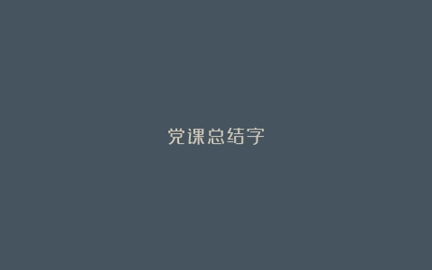 党课总结字