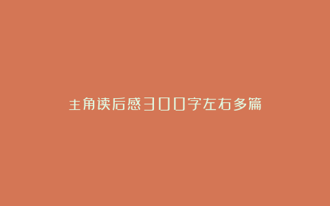 主角读后感300字左右多篇