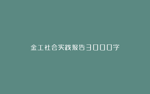 金工社会实践报告3000字