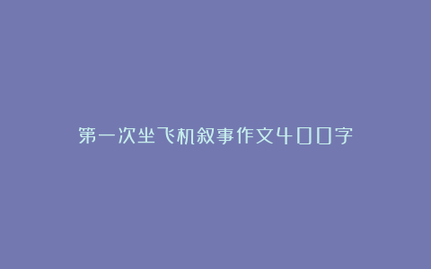 第一次坐飞机叙事作文400字