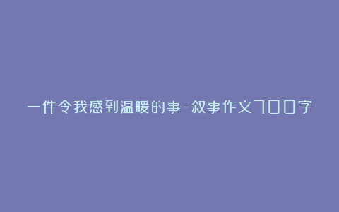 一件令我感到温暖的事-叙事作文700字