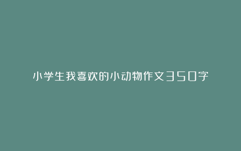 小学生我喜欢的小动物作文350字