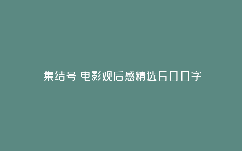 《集结号》电影观后感精选600字