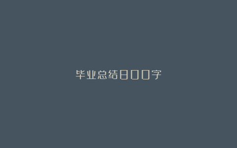 毕业总结800字