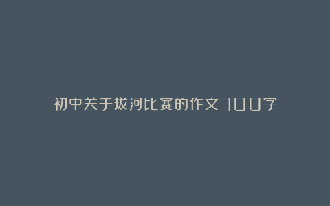 初中关于拔河比赛的作文700字