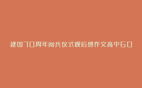 建国70周年阅兵仪式观后感作文高中600字精选