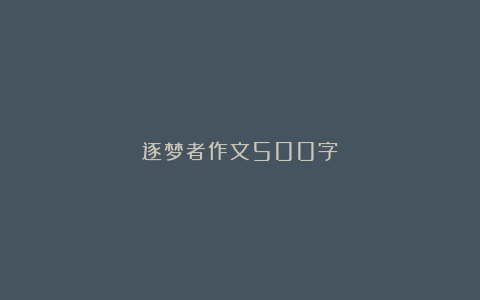 逐梦者作文500字