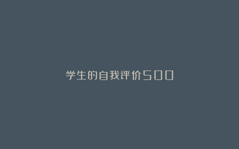 学生的自我评价500