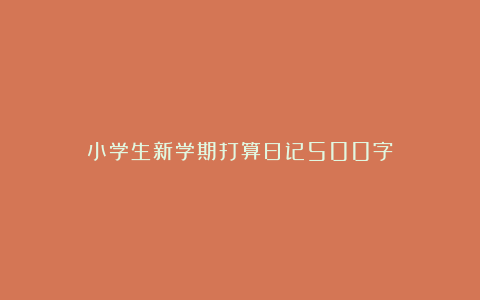 小学生新学期打算日记500字