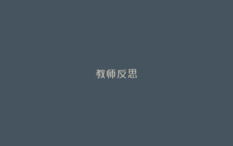 教师反思