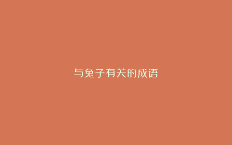 与兔子有关的成语