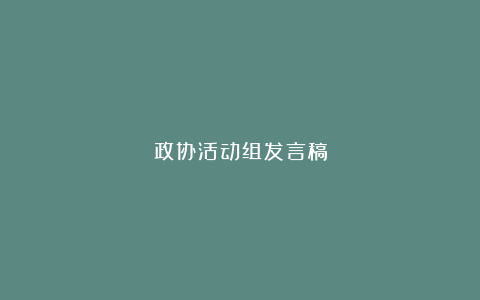 政协活动组发言稿