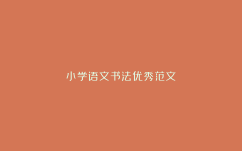 小学语文书法优秀范文